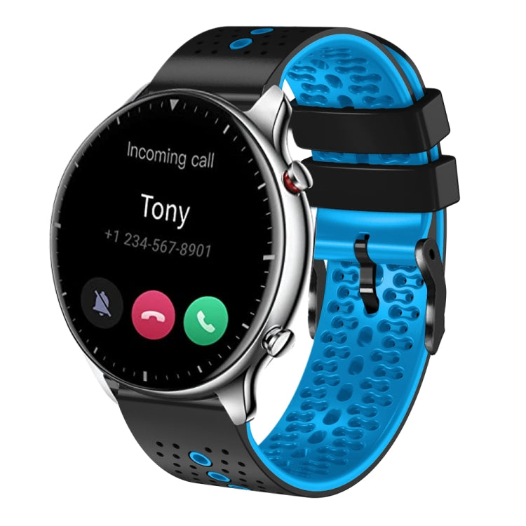 22mm Perforated Two-Color Silicone Watch Band, For Amazfit GTR 2e, For Amazfit GTR 2