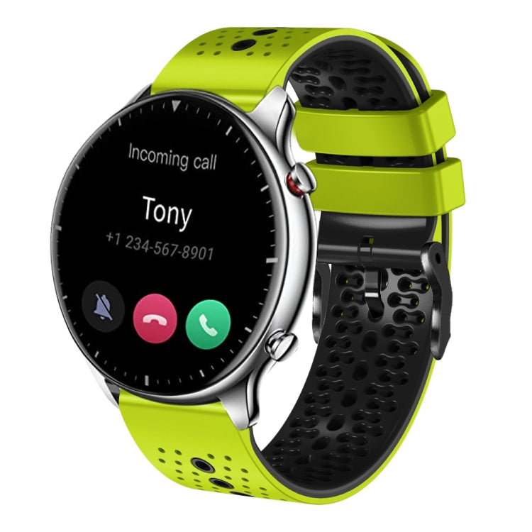 22mm Perforated Two-Color Silicone Watch Band, For Amazfit GTR 2e, For Amazfit GTR 2