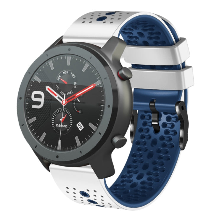 22mm Perforated Two-Color Silicone Watch Band, For Amazfit 3, For Amazfit GTR 47mm