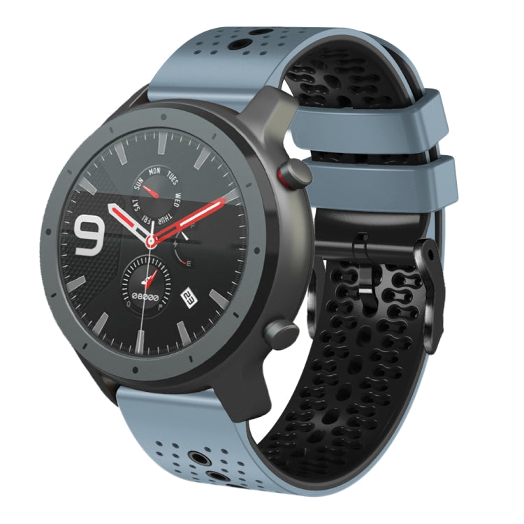 22mm Perforated Two-Color Silicone Watch Band, For Amazfit 3, For Amazfit GTR 47mm