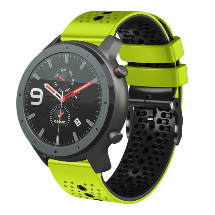 22mm Perforated Two-Color Silicone Watch Band, For Amazfit 3, For Amazfit GTR 47mm