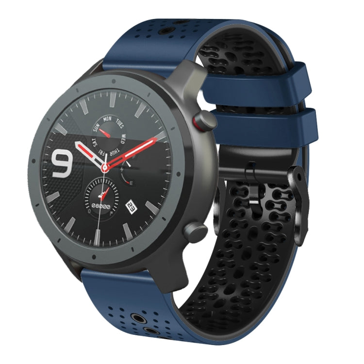 22mm Perforated Two-Color Silicone Watch Band, For Amazfit 3, For Amazfit GTR 47mm