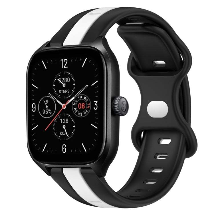 20mm Butterfly Buckle Two-Color Silicone Watch Band, For Amazfit GTS 4, For Amazfit GTS 3
