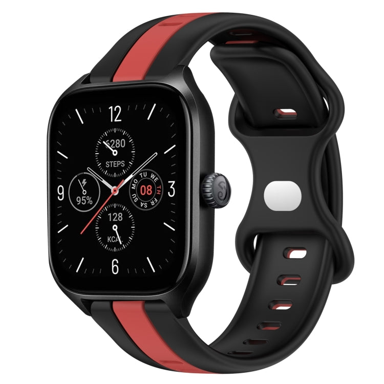 20mm Butterfly Buckle Two-Color Silicone Watch Band, For Amazfit GTS 4, For Amazfit GTS 3