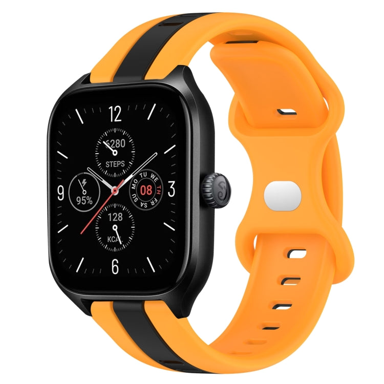 20mm Butterfly Buckle Two-Color Silicone Watch Band, For Amazfit GTS 4, For Amazfit GTS 3