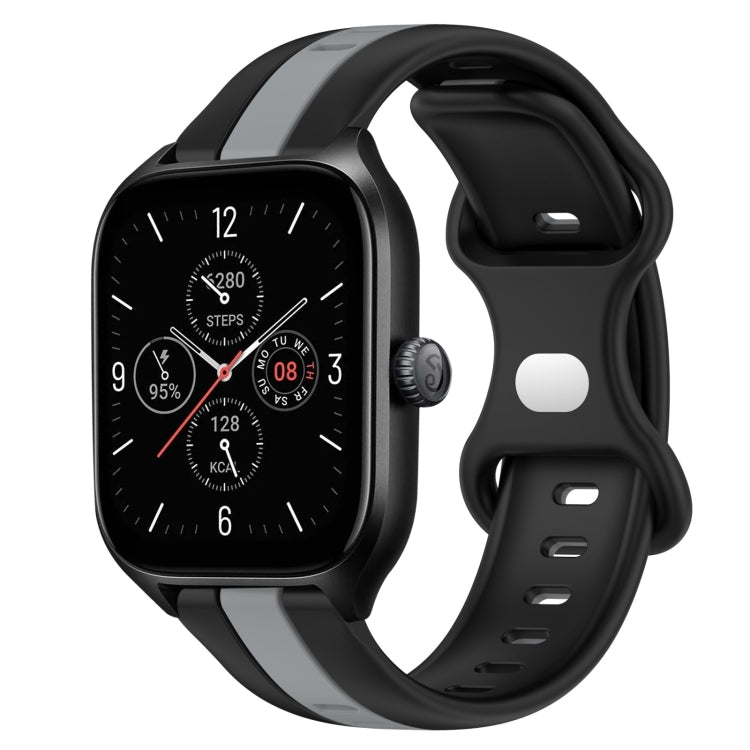 20mm Butterfly Buckle Two-Color Silicone Watch Band, For Amazfit GTS 4, For Amazfit GTS 3
