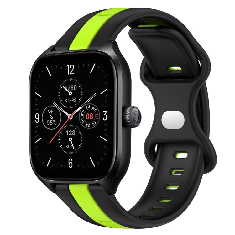 20mm Butterfly Buckle Two-Color Silicone Watch Band, For Amazfit GTS 4, For Amazfit GTS 3
