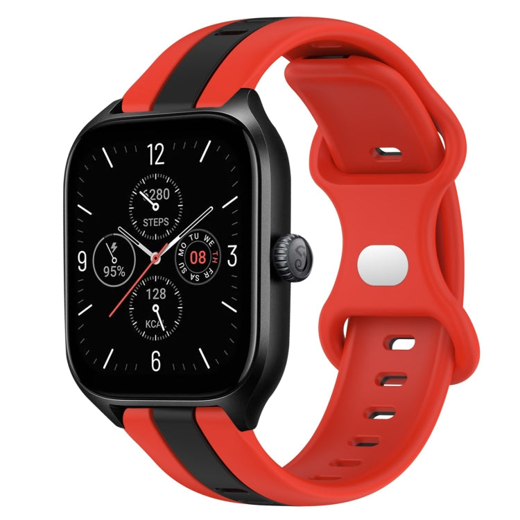 20mm Butterfly Buckle Two-Color Silicone Watch Band, For Amazfit GTS 4, For Amazfit GTS 3