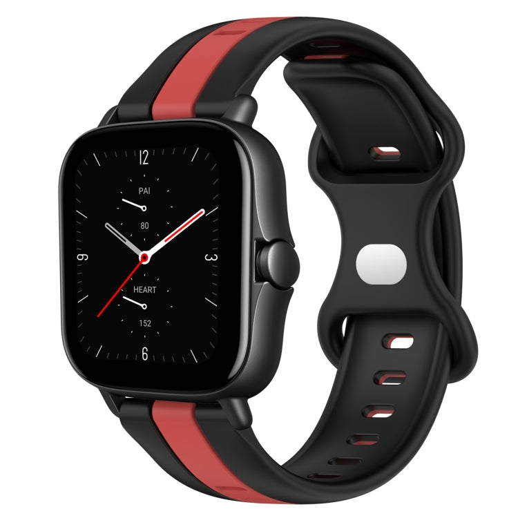 20mm Butterfly Buckle Two-Color Silicone Watch Band, For Amazfit GTS 2E, For Amazfit GTS 2 Mini
