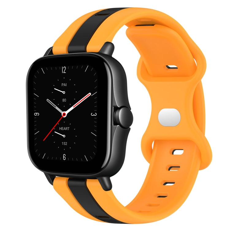 20mm Butterfly Buckle Two-Color Silicone Watch Band, For Amazfit GTS 2E, For Amazfit GTS 2 Mini