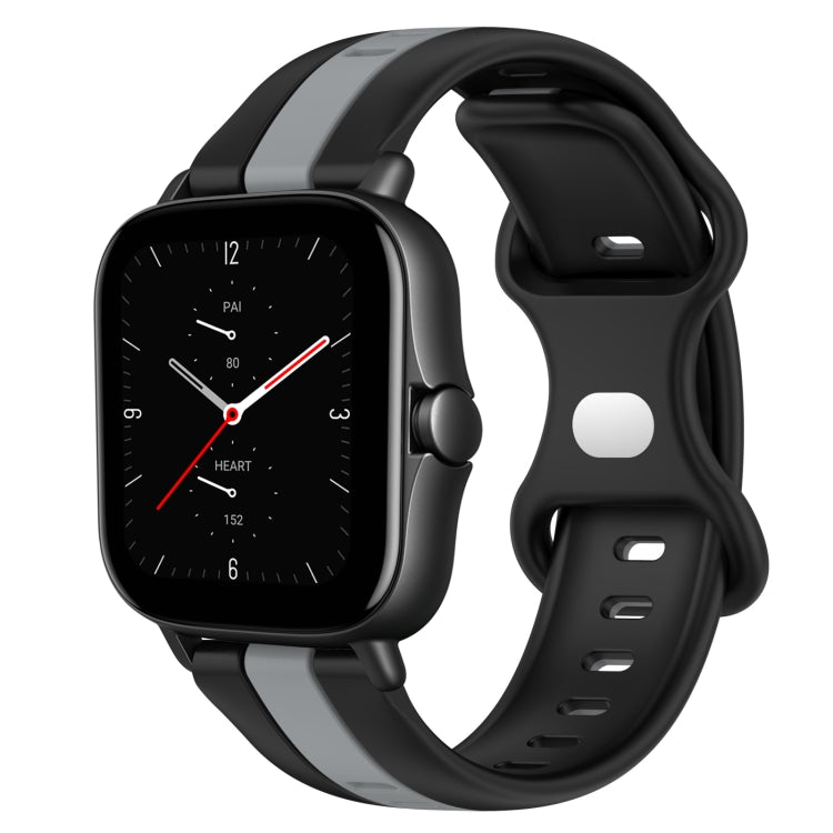 20mm Butterfly Buckle Two-Color Silicone Watch Band, For Amazfit GTS 2E, For Amazfit GTS 2 Mini