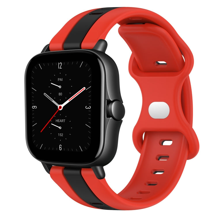 20mm Butterfly Buckle Two-Color Silicone Watch Band, For Amazfit GTS 2E, For Amazfit GTS 2 Mini