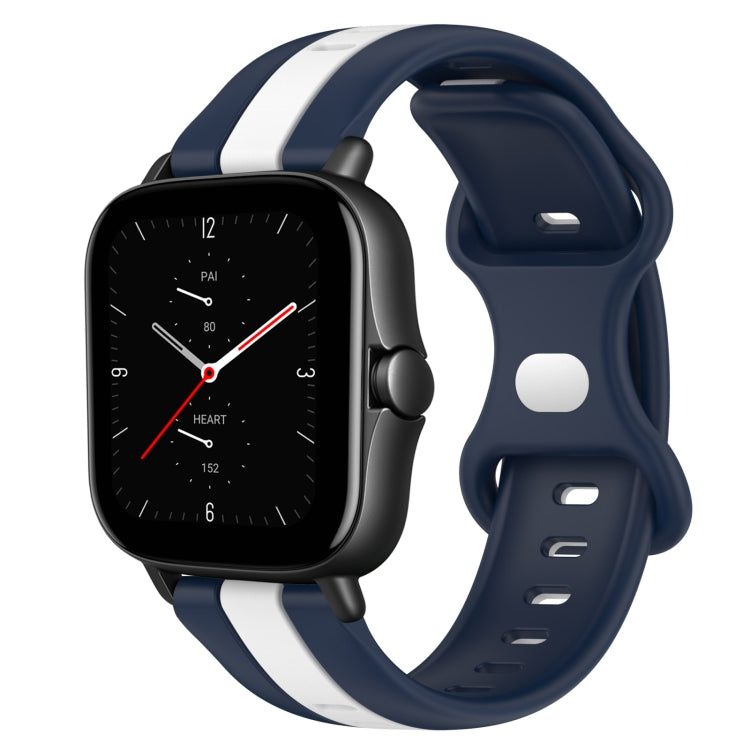 20mm Butterfly Buckle Two-Color Silicone Watch Band, For Amazfit GTS 2E, For Amazfit GTS 2 Mini