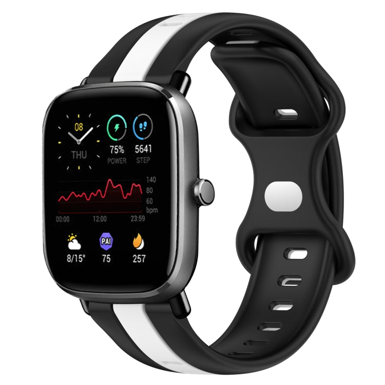 20mm Butterfly Buckle Two-Color Silicone Watch Band, For Amazfit GTS 2E, For Amazfit GTS 2 Mini