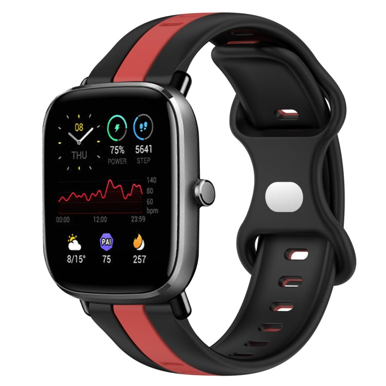 20mm Butterfly Buckle Two-Color Silicone Watch Band, For Amazfit GTS 2E, For Amazfit GTS 2 Mini