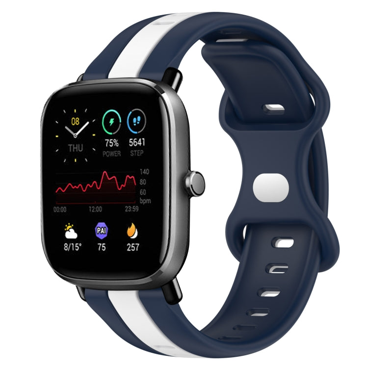 20mm Butterfly Buckle Two-Color Silicone Watch Band, For Amazfit GTS 2E, For Amazfit GTS 2 Mini