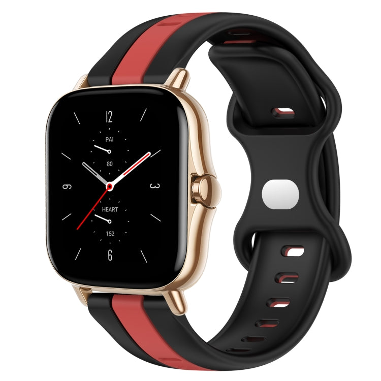 20mm Butterfly Buckle Two-Color Silicone Watch Band, For Amazfit GTS 2, For Amazfit GTS