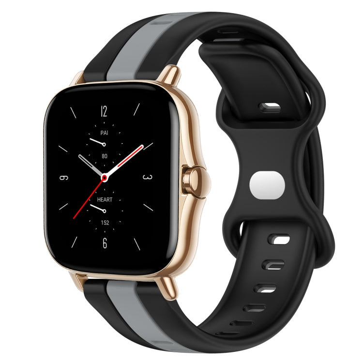 20mm Butterfly Buckle Two-Color Silicone Watch Band, For Amazfit GTS 2, For Amazfit GTS