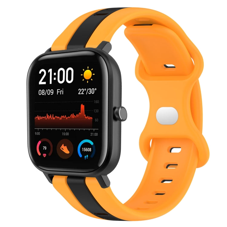 20mm Butterfly Buckle Two-Color Silicone Watch Band, For Amazfit GTS 2, For Amazfit GTS