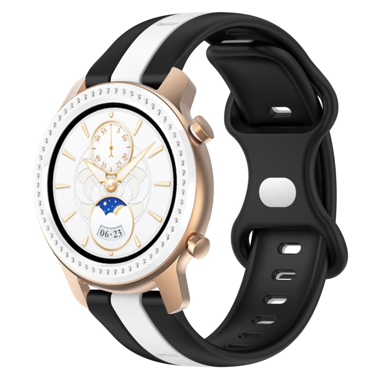 20mm Butterfly Buckle Two-Color Silicone Watch Band, For Amazfit GTR 42mm, For Amazfit Pop Pro
