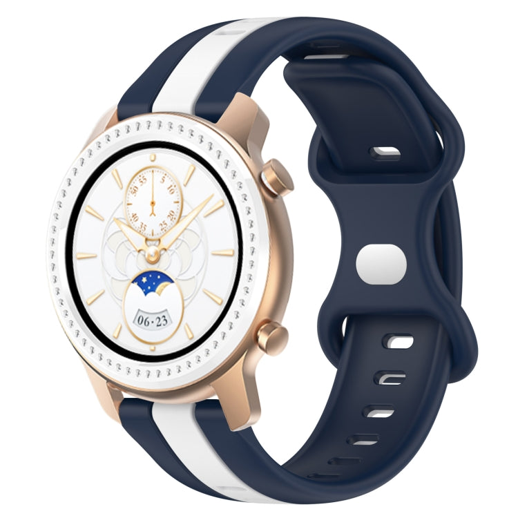 20mm Butterfly Buckle Two-Color Silicone Watch Band, For Amazfit GTR 42mm, For Amazfit Pop Pro
