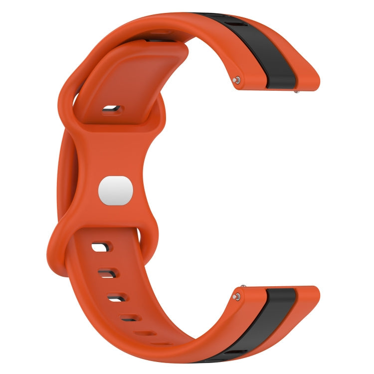 20mm Butterfly Buckle Two-Color Silicone Watch Band, For Amazfit Pop