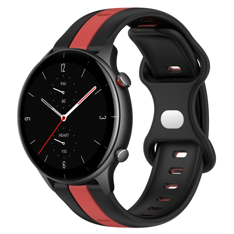 22mm Butterfly Buckle Two-Color Silicone Watch Band, For Amazfit GTR 3 Pro, For Amazfit GTR 2e