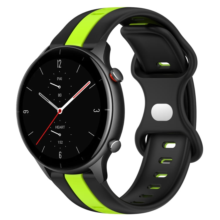 22mm Butterfly Buckle Two-Color Silicone Watch Band, For Amazfit GTR 3 Pro, For Amazfit GTR 2e