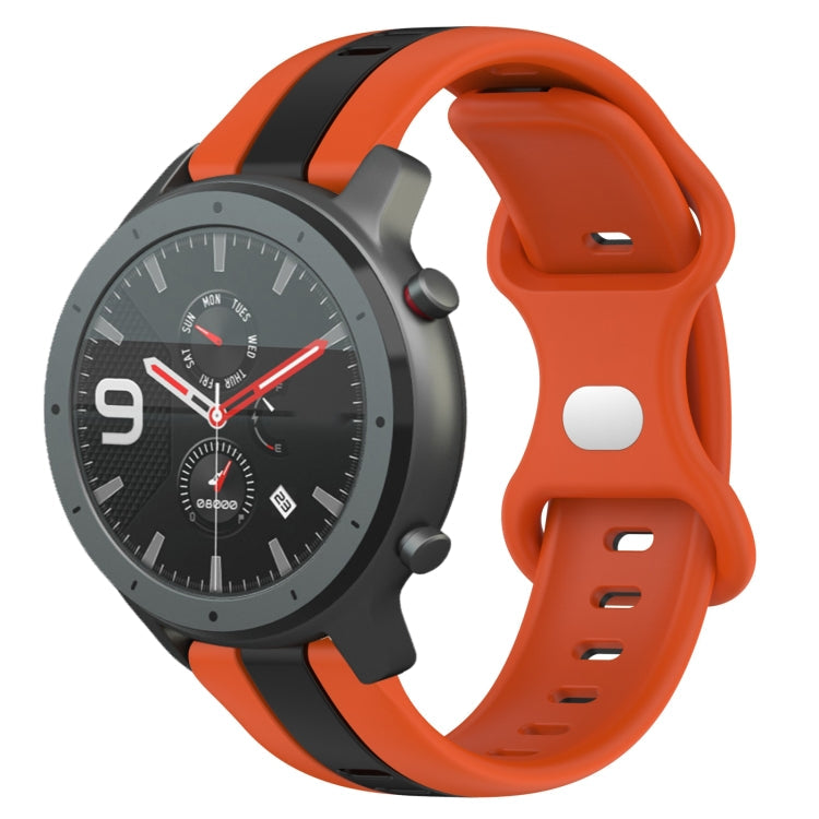 22mm Butterfly Buckle Two-Color Silicone Watch Band, For Amazfit GTR 47mm