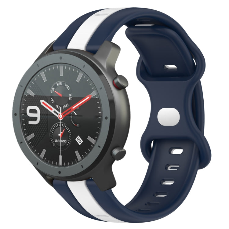 22mm Butterfly Buckle Two-Color Silicone Watch Band, For Amazfit GTR 47mm