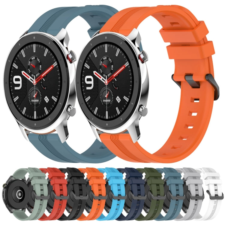 22mm Concave Striped Slicone Watch Band, For Amazfit GTR 4, For Amazfit GTR 3
