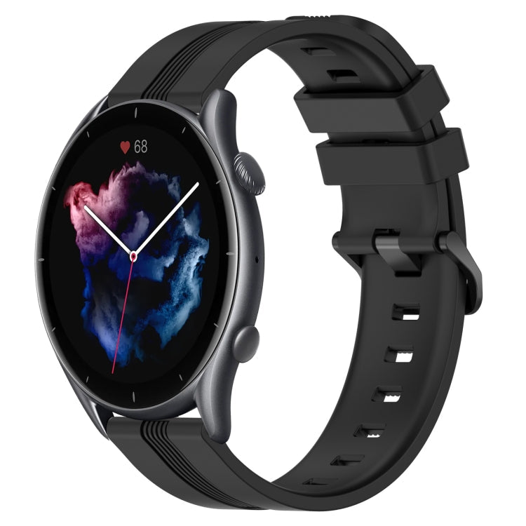 22mm Concave Striped Slicone Watch Band, For Amazfit GTR 3 Pro, For Amazfit GTR 2e
