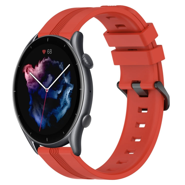 22mm Concave Striped Slicone Watch Band, For Amazfit GTR 3 Pro, For Amazfit GTR 2e