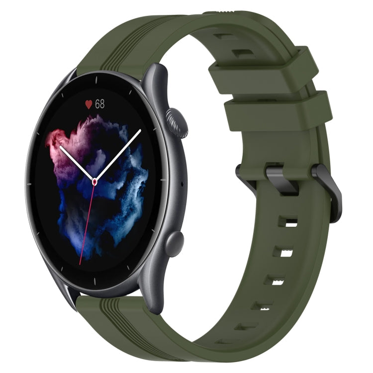 22mm Concave Striped Slicone Watch Band, For Amazfit GTR 3 Pro, For Amazfit GTR 2e