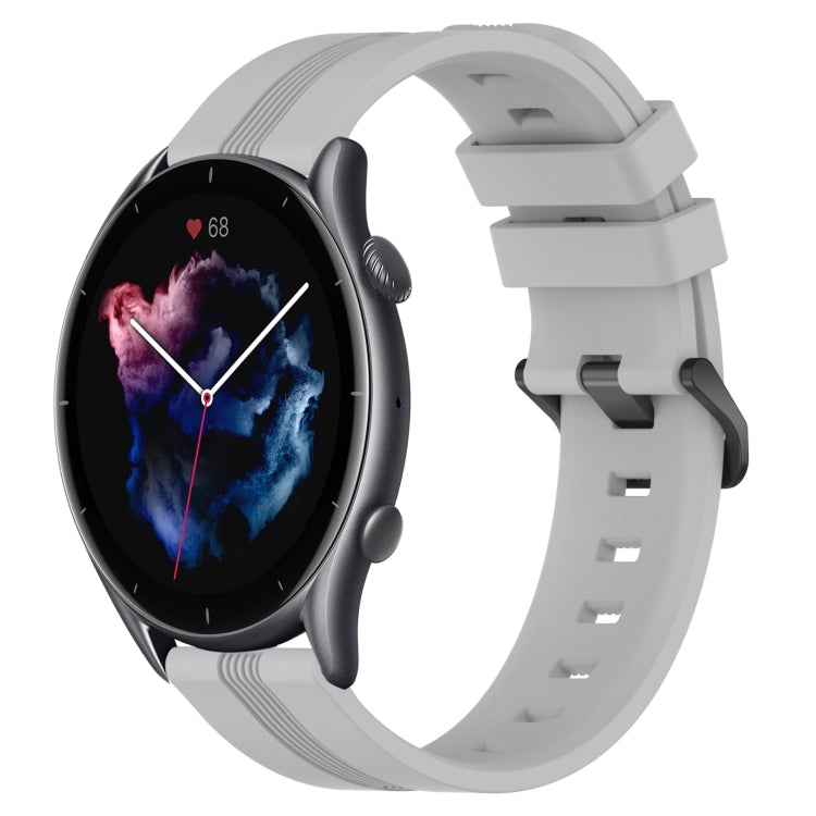 22mm Concave Striped Slicone Watch Band, For Amazfit GTR 3 Pro, For Amazfit GTR 2e