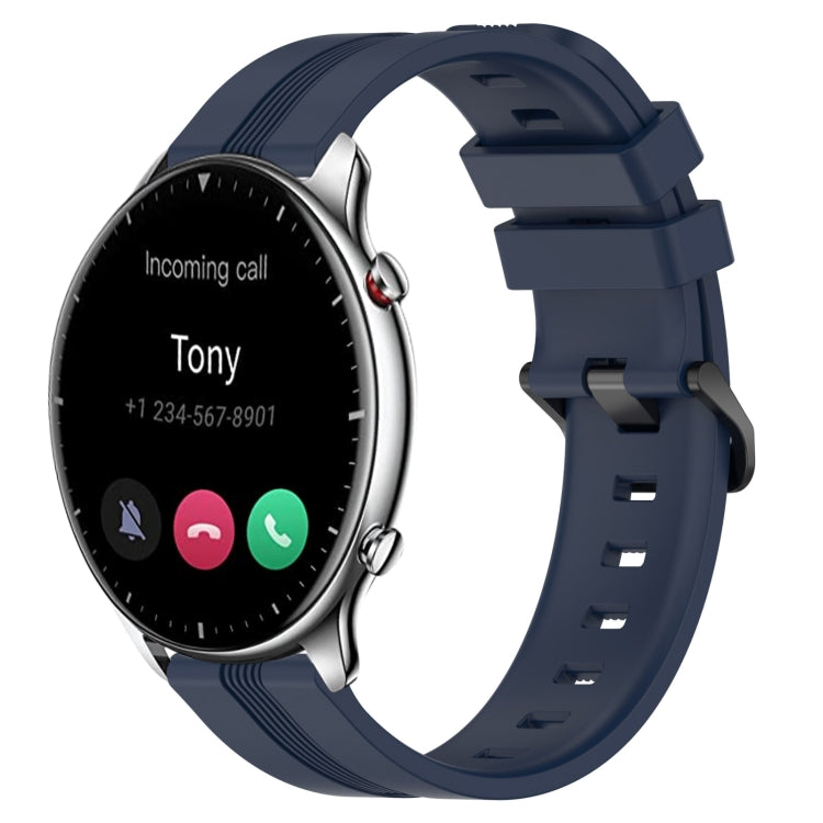 22mm Concave Striped Slicone Watch Band, For Amazfit GTR 2, For Amazfit 3