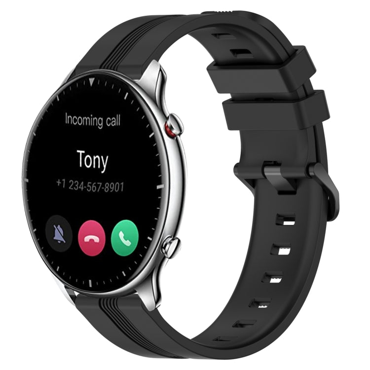 22mm Concave Striped Slicone Watch Band, For Amazfit GTR 2, For Amazfit 3