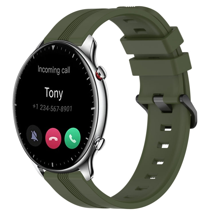 22mm Concave Striped Slicone Watch Band, For Amazfit GTR 2, For Amazfit 3