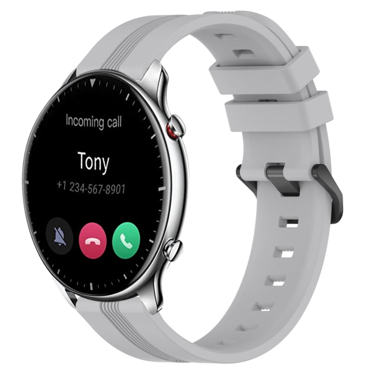 22mm Concave Striped Slicone Watch Band, For Amazfit GTR 2, For Amazfit 3