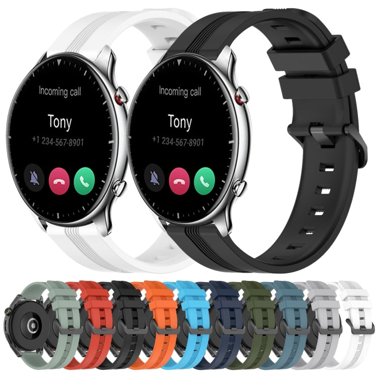 22mm Concave Striped Slicone Watch Band, For Amazfit GTR 2, For Amazfit 3