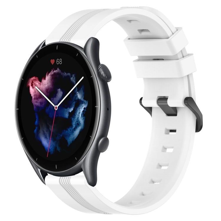 22mm Concave Striped Slicone Watch Band, For Amazfit GTR 2, For Amazfit 3