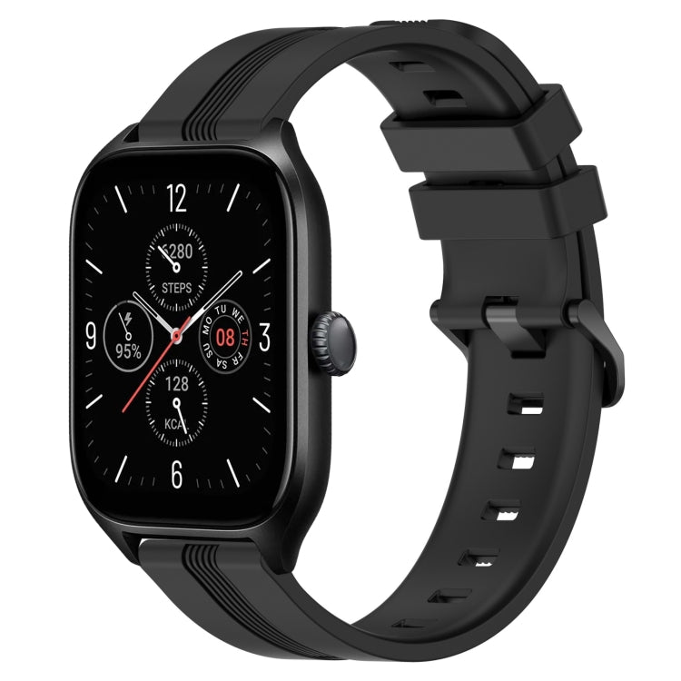 20mm Concave Striped Slicone Watch Band, For Amazfit GTS 4, For Amazfit GTS 3