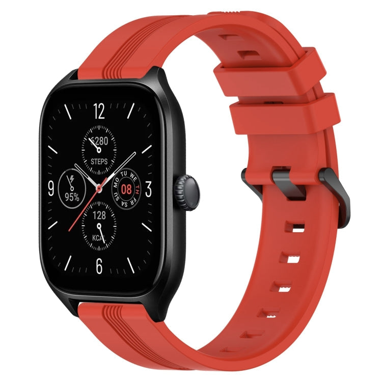 20mm Concave Striped Slicone Watch Band, For Amazfit GTS 4, For Amazfit GTS 3