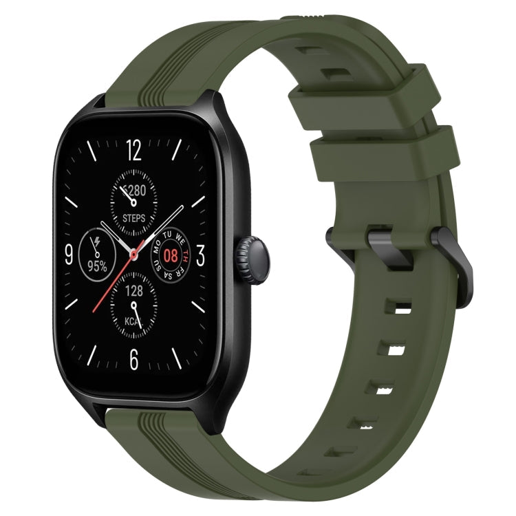 20mm Concave Striped Slicone Watch Band, For Amazfit GTS 4, For Amazfit GTS 3