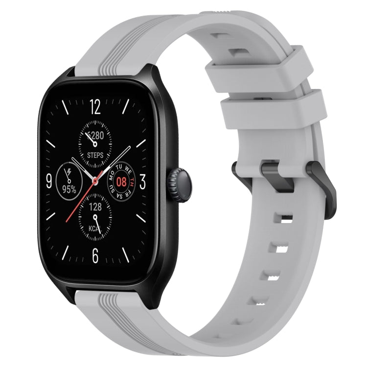 20mm Concave Striped Slicone Watch Band, For Amazfit GTS 4, For Amazfit GTS 3