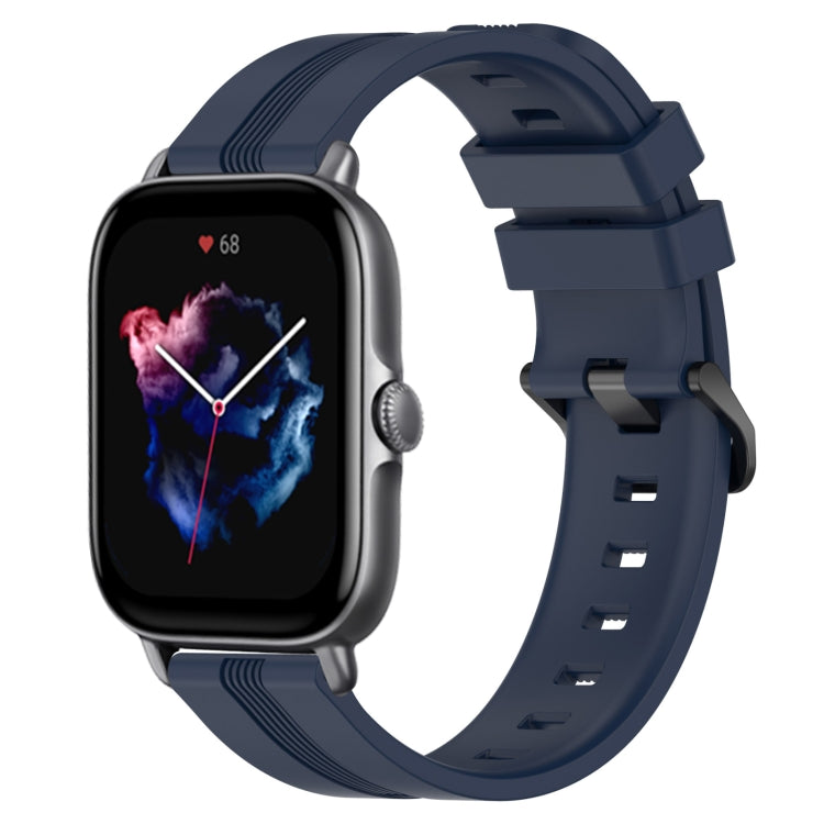20mm Concave Striped Slicone Watch Band, For Amazfit GTS 4, For Amazfit GTS 3