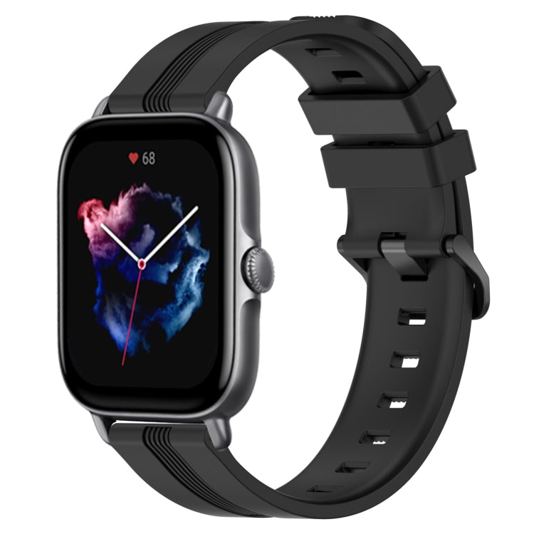 20mm Concave Striped Slicone Watch Band, For Amazfit GTS 4, For Amazfit GTS 3