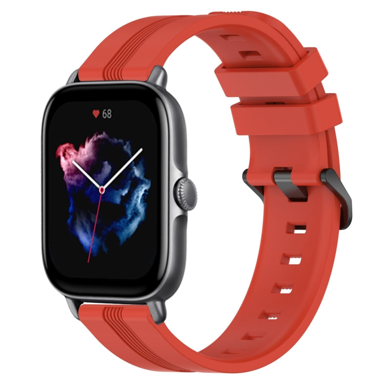 20mm Concave Striped Slicone Watch Band, For Amazfit GTS 4, For Amazfit GTS 3