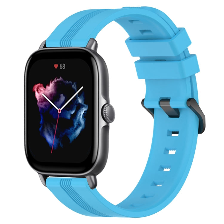 20mm Concave Striped Slicone Watch Band, For Amazfit GTS 4, For Amazfit GTS 3