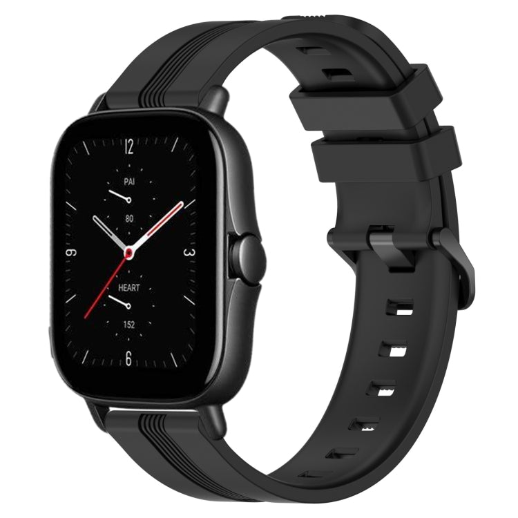 20mm Concave Striped Slicone Watch Band, For Amazfit GTS 2E, For Amazfit GTS 2 Mini